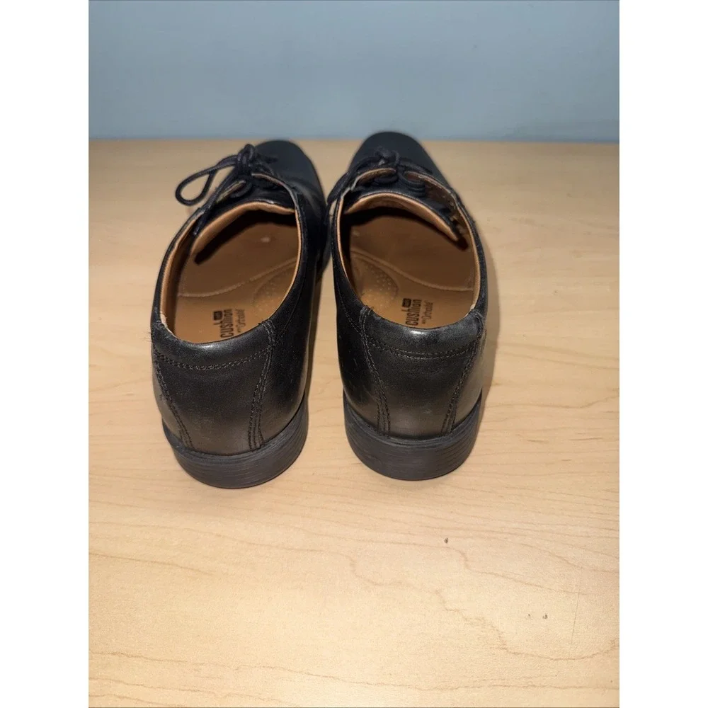 Clarks Mens Oxford Dress Shoes Black Leather Soft Cushion Lace Up 8m Perfect